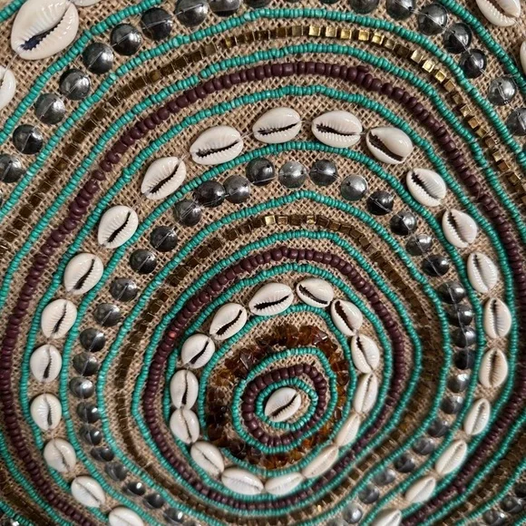 Antik Kraft Natural and Green Circular Tote - Picture 3 of 7